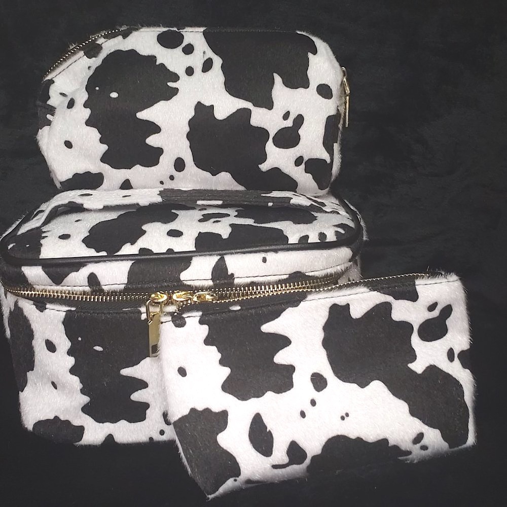 Cow Print Make-Up Bags - Picture 1 of 10